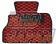 KARO Sisal Floor Mat Set Red Black - ZC6 M/T