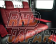 Wald Seat Cover Set Front and Rear Bordeaux Base Wine Stitch Black Bison Design Head Rest - JB74