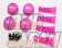 R-Magic RAYS TE37 Sonic Wheel, Hub Jacket & Pink Spoke Sticker Set - Roadster ND5RC NDERC